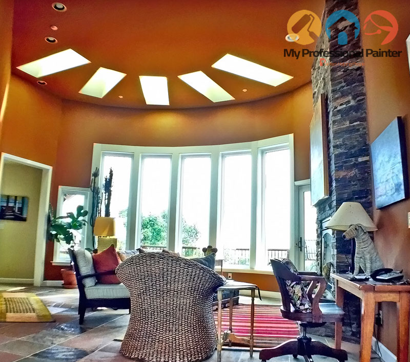 Finished residential living room painting by My Professional Painter