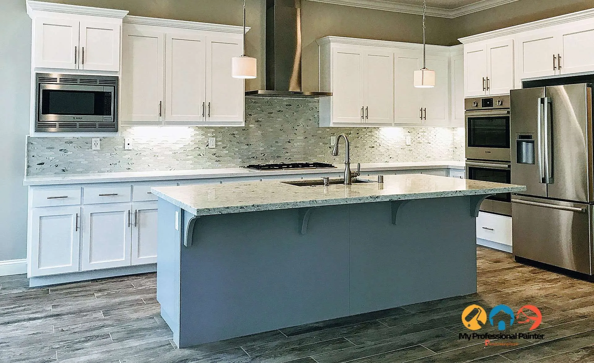 Finished kitchen cabinetry painting project