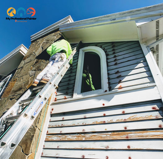 Exterior painting in progress by My Professional Painter