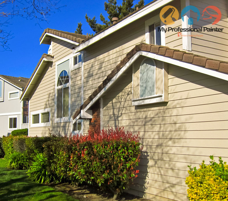 Finished exterior siding painting project