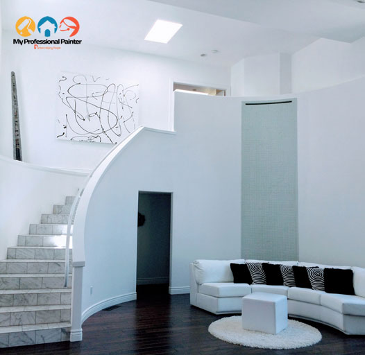 Finished interior staircase painting project